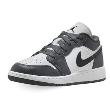 Imagem de Tênis infantil Air Jordan 1 Low Big (553560-152, branco/cinza ferro/preto), Branco/cinza ferro/preto, 21 BR