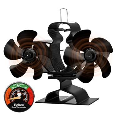 Imagem de Ventilador de fogão a lenha de 10 lâminas, ventilador de lareira de motor duplo, ventilador de lareira alimentado por calor, queimador de madeira, acessório não elétrico para uso interno