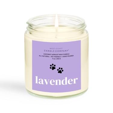 Imagem de Lavanda | Vela para animais de estimação | Cera de damasco de coco sem soja | Queima limpa | Não tóxica | Aprovado por veterinários | Eliminador de odores de animais de estimação | Vela perfumada para