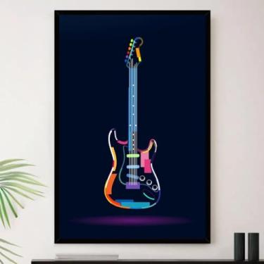 Imagem de Genérico, Quadro Guitarra Musica Colorida Rock Decorativo A3 35x45cm