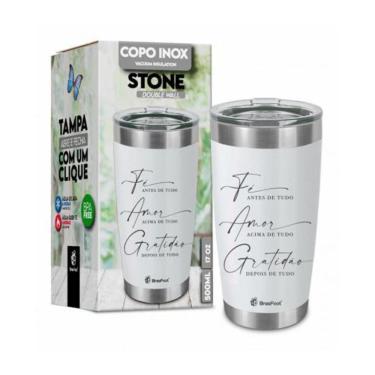 Imagem de Copo Térmico Fé Amor E Gratidão 500Ml - Stone