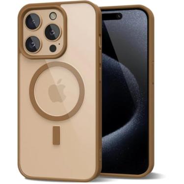 Imagem de Capa para iPhone 16 Pro, capa rígida magnética transparente e acrílica transparente fosca (para iPhone 16 Pro/Desert Titanium)