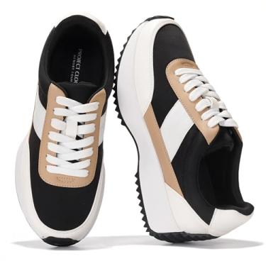 Imagem de Project Cloud Tênis feminino – Palmilha de espuma viscoelástica e sapatos leves de mola – Sapatos modernos antiderrapantes com cadarço – Tênis fashion feminino 2025, Bronzeado, 34