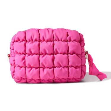 Imagem de Bolsa de maquiagem Yarnic Quilted Hot Pink Puffer Cosmetic Bag M