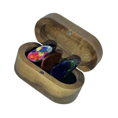 Imagem de Conjunto de porta-palhetas de guitarra MYLYWOO Walnut com 1 jacarandá 