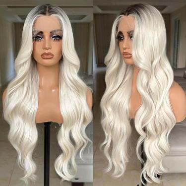 Imagem de Peruca frontal de renda X-TRESS 30 polegadas Blonde Body Wave Syntheti
