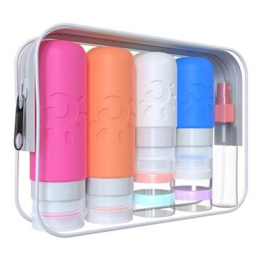Imagem de Garrafas de viagem Zafit, pacote com 18 unidades de silicone, aprovada