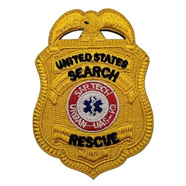 Imagem de United States Search and Rescue Removable Embroidered Patches with Hook Backing for Working Dog Harnesses & Vests (Yellow)
