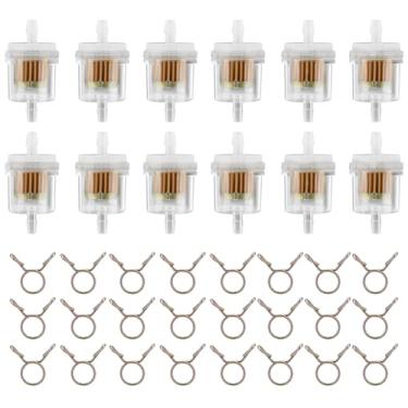 Imagem de AloneGoer 12 peças de filtro de combustível 1/4" compatível com GY6 50cc 110cc 125cc 150cc 139QMB 157QMJ Taotao Scooter ATV Motocicleta Kazuma Meerkat Redcat Falcon Dirt Bike Quad Buggy Go Kart