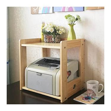 Imagem de Suporte de impressão, suporte de impressora, mesa, escritório, prateleira, elevador, prateleira, papel de madeira, organizadores de mesa, arquivo doméstico, desktop, criativo, moderno, prateleira de