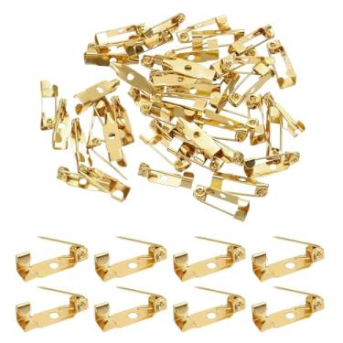 Imagem de PATIKIL Broche traseiro de 50 peças, pino de barra de 15 mm (0,59"), fecho de segurança, amarelo