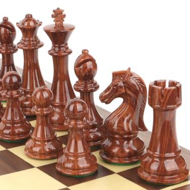 Imagem de Large High Polymer Weighted Chess Pieces with 3.8'' King - 2 Extra Queens, Tournament Chess Set - Chess Pieces Only, Travel Chess Sets with Storage Bag for Family Board Game Gift