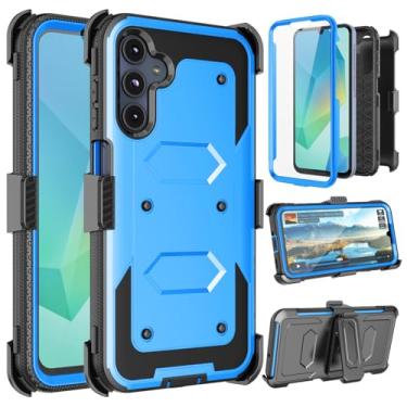Imagem de Takfox Capa para celular Galaxy A16 5G, capa para celular Samsung A16 5G com clipe de cinto [protetor de tela embutido], suporte resistente, à prova de choque, proteção de grau militar, capa robusta