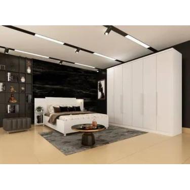 Imagem de Guarda roupa casal grande 6 portas 2,39m Veneza Neve Tcil Móveis - MOV