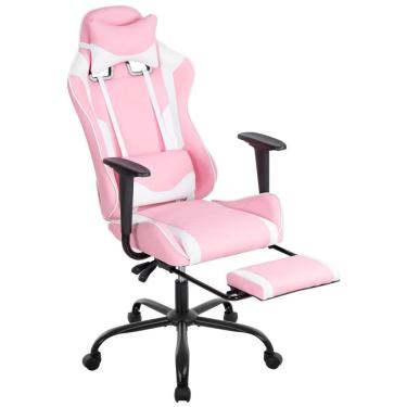 Imagem de BestOffice Cadeira de Escritório Gamer Ergonômica e Reclinável com Apoio para Lombar, Rosa