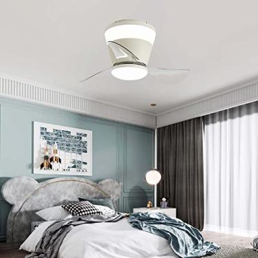 Imagem de Ventiladores de teto infantis com luzes e controle remoto Ventilador de teto DC com iluminação silencioso reversível de 6 velocidades Ventiladores de teto pequenos modernos com lâmpadas para