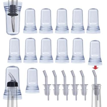 Imagem de Capas de bico de despejar bebidas translúcidas, tampas universais, dispensador, tampas de garrafa de licor, tampas de garrafa de licor, tampa de garrafa de poeira para utensílios de cozinha doméstica