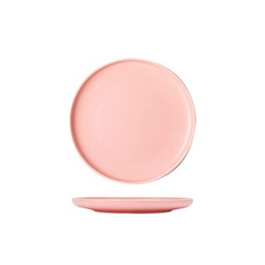 Imagem de Prato de serviço Pratos de jantar de porcelana pratos redondos multicoloridos prato de servir de cerâmica para salada de bife e macarrão restaurante festa família pratos de servir pratos (cor: F