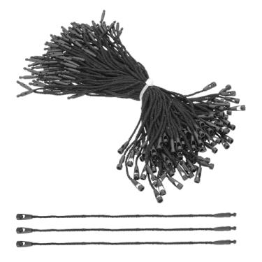 Imagem de PATIKIL 100 peças de fio de etiqueta de pendurar de algodão, 15 cm pretos, prendedor de laço para roupas, sapatos, bagagens