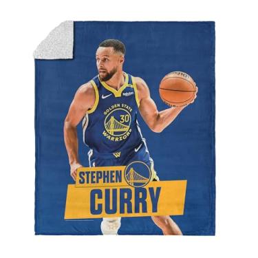 Imagem de Cobertor NBA Golden State Warriors Stephen Curry de seda sherpa 127 x 152 cm