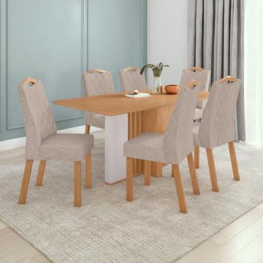 Imagem de Conjunto Sala de Jantar 6 Lugares Retangular Tampo MDF No Glass Mesa A