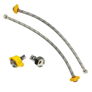 Imagem de Engate Rabicho Monocomando Par Mangueira Flexivel Conexao Femea Misturador Agua Fria Quente Pia Torneira Banheiro Cozinha Lavabo