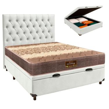 Imagem de Kit Cama Box Bau + Cabeceira + Colchão Casal D26 - Ortophedic - Sankonfort
