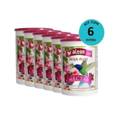 Imagem de Kit Ração Alcon Club Beija Flor Néctar 600g com 6 unidades