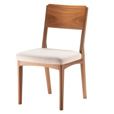 Imagem de Cadeira Pulsare Ozki 48 cm (Largura) Base em Madeira Eucalipto Cedro Tecido Cor Bege