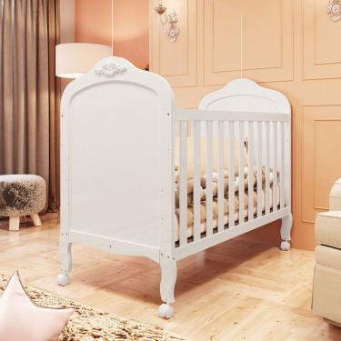 Imagem de Berço Americano 3 em 1 Elô 100% Mdf Branco Brilho - Móveis Peroba