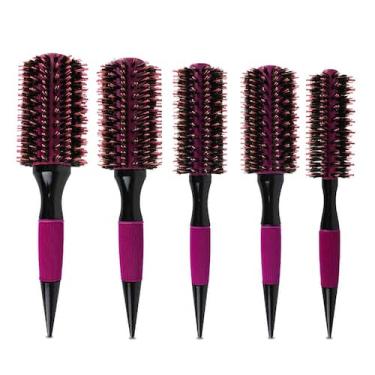 Imagem de Kit 5 Escova de Cabelo Térmicas Cerdas Duplas Profissional Salão de Be