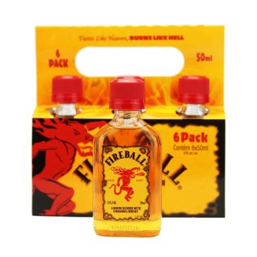 Imagem de Kit Whisky Miniatura Fireball Com Licor De Canela 50ml 6uni