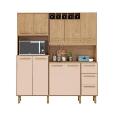 Imagem de Armário De Cozinha Letícia 1,77 Mt 9 Portas Am Am Off White - MILANI M