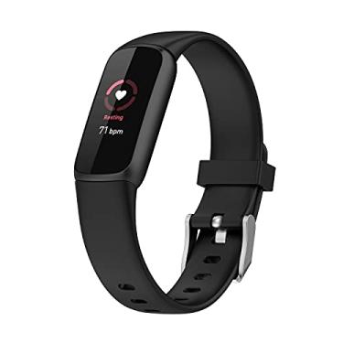 Imagem de Hoopyeecase pulseira de relógio Compatível com Fitbit Luxe Bands ，Suave Silicone Esporte À prova d'água Quick Release Respirável Substituição Pulseiras de relógio Acessórios para mulheres homens