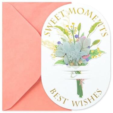 Imagem de Cartões de aniversário florais com buquê de flores 3D, Dia das Mães, buquê de flores secas, cartões postais pop-up, melhores para mãe, esposa, mulheres