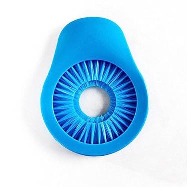 Imagem de Limpador de vegetais reutilizável esfregão de frutas multifuncional ferramenta de limpeza ralador descascador (azul)