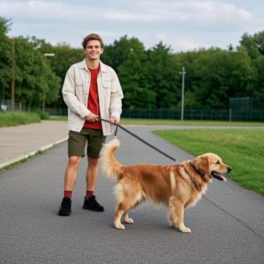 Imagem de Coleira plana para cães, sem embaraço, leve para caminhada com alça antiderrapante, guia ajustável para animais de estimação para treinamento, viagens, uso diário