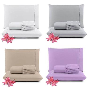 Imagem de Kit Jogo De Cama Lençol Queen Pratik 3 Peças Com 4 Un. Cores 1 - 100% Poliéster