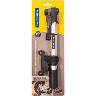Imagem de Bomba De Ar Portátil Tramontina Para Bicicleta Com Manômetro 100 Psi - 7 Bar