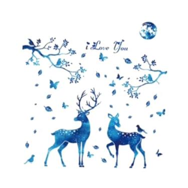 Imagem de Ｂｅｓｇａ Adesivo elegante Murais de arte de parede Sofá Fundo Arte Decalque DIY Decoração Papel de parede decorativo Decalques de parede para escritório Quarto, Veados