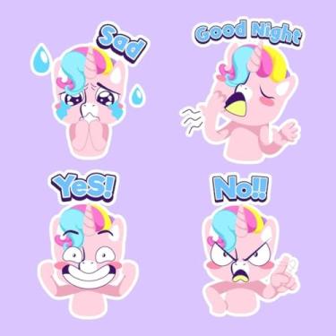 Imagem de Adesivos Kawaii de Unicórnio para Quarto, Caderno e Parede - Decoração Infantil Encantadora 30x30cm