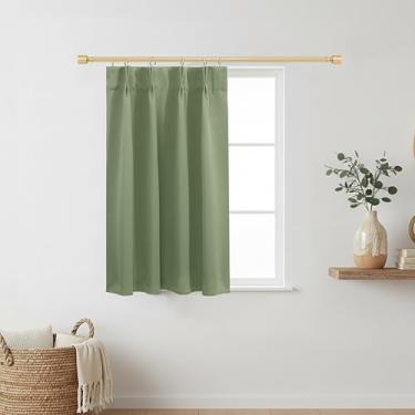 Imagem de Cortina de porta para janela de porta, cortinas blackout pequenas plissadas para porta traseira para janela interna de 101 cm de comprimento, verde sálvia