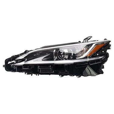 Imagem de TRQ Conjunto de farol do lado do motorista compatível com Lexus ES350 2019-2021 sem seta LED construído na América do Norte LX2502183