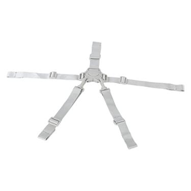 Imagem de aqxreight Correia de Cinta de Chicote de 5 Pontos Ajustável para Carrinhos de Cadeiras Altos e Mais (Alça de 5 pontos com botão cinza)