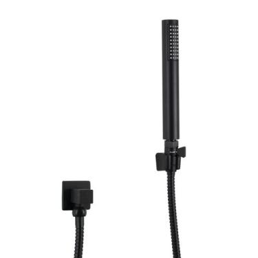 Imagem de Ducha Higienica Preto Fosco ABS com Registro 1/4 de Volta Quadrado - A