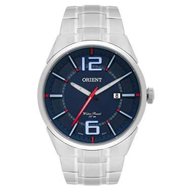 Imagem de Relógio Masculino Orient Prateado e Azul Aço MBSS1327 D2SX