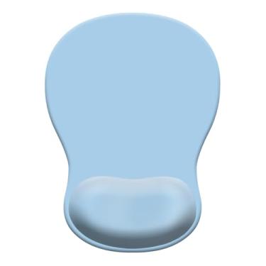 Imagem de Mouse pad de gel com descanso de pulso, mouse ergonômico côncavo com base de poliuretano antiderrapante e superfície lisa, tapete de acessórios de mesa confortáveis para escritório, jogos em casa e