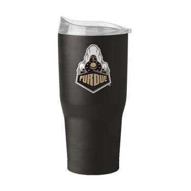 Imagem de Logo Brands NCAA Purdue Boilermakers Copo de aço inoxidável com revestimento em pó de 850 g - isolado, mantém as bebidas quentes/frias por horas, tampa deslizante de lábio alto