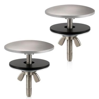 Imagem de ROOGSIH 2 peças de cobertura de latão sólido para pia de cozinha, tampa de furo de torneira de 5 cm, tampa de tampa de tampa de placa de furo de torneira com acabamento em níquel escovado, tampa de