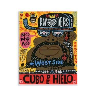 Imagem de Stupell Industries Arte icônica de placa de parede com colagem de hip hop, design de Jorge R. Gutierrez, 35,5 x 28,5 cm